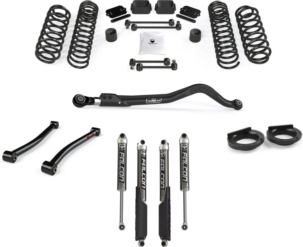 lift kit suspension components laid out