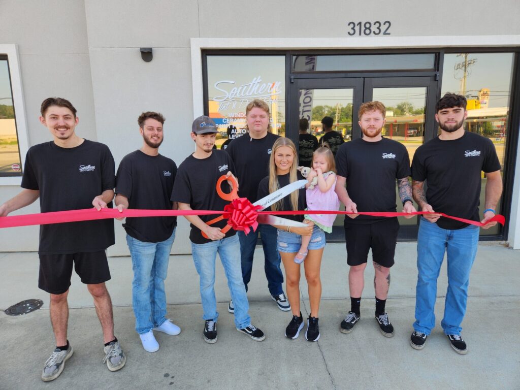 Southern Tint & Detail Pros Chamber Of Commerce Ribbon Cutting Ceremony Team Picture