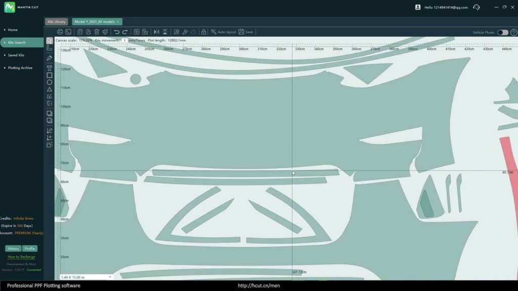 PPF pattern cutting software